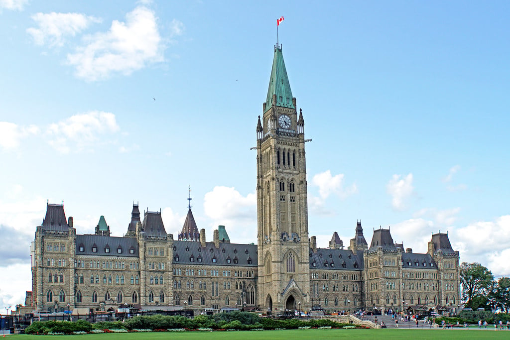 The Centre Block on Parliament Hill in Ottawa, Canada