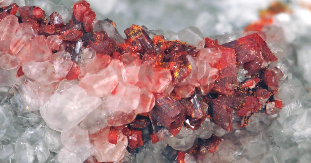 Rare-earth mineral crystals.