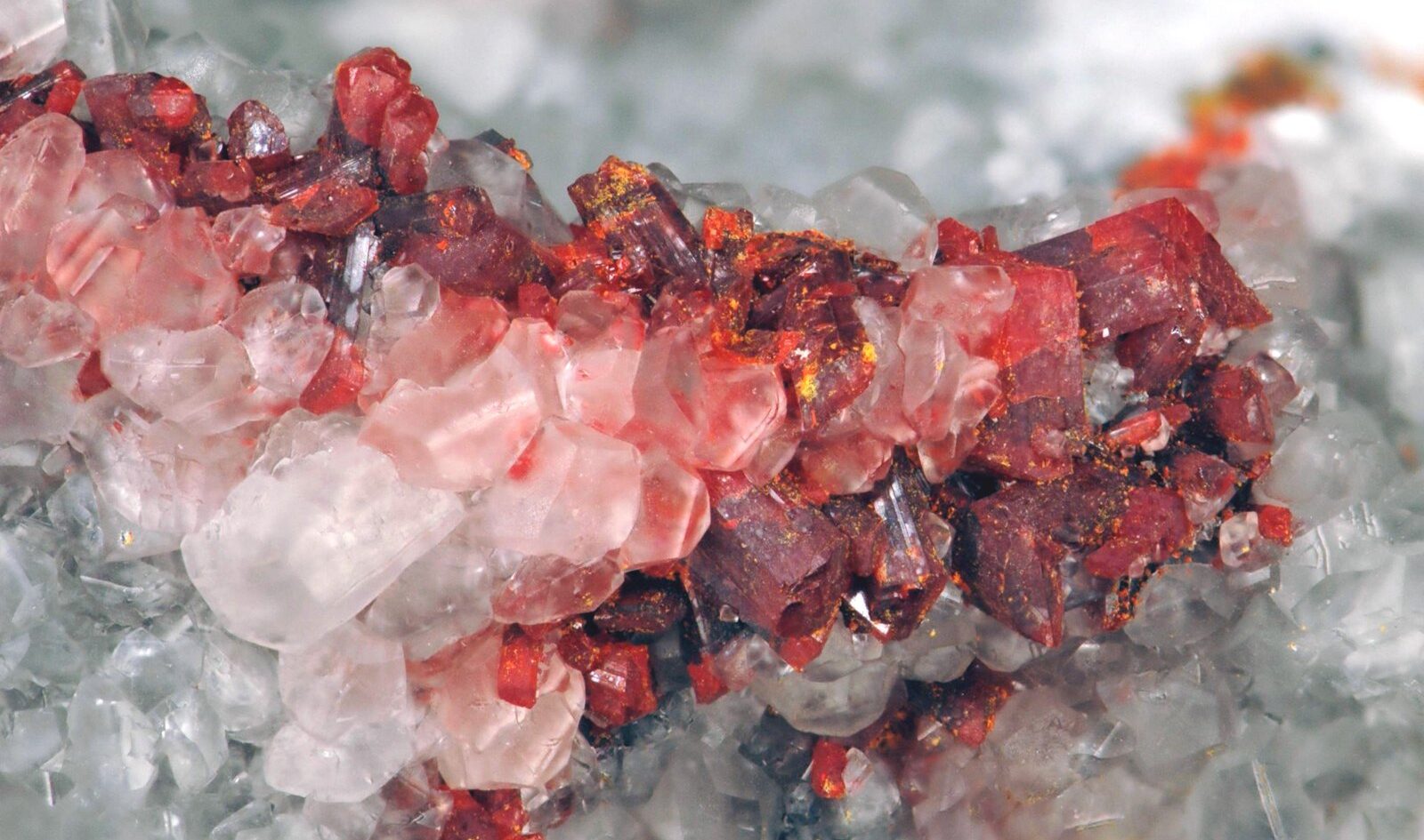 Rare-earth mineral crystals.