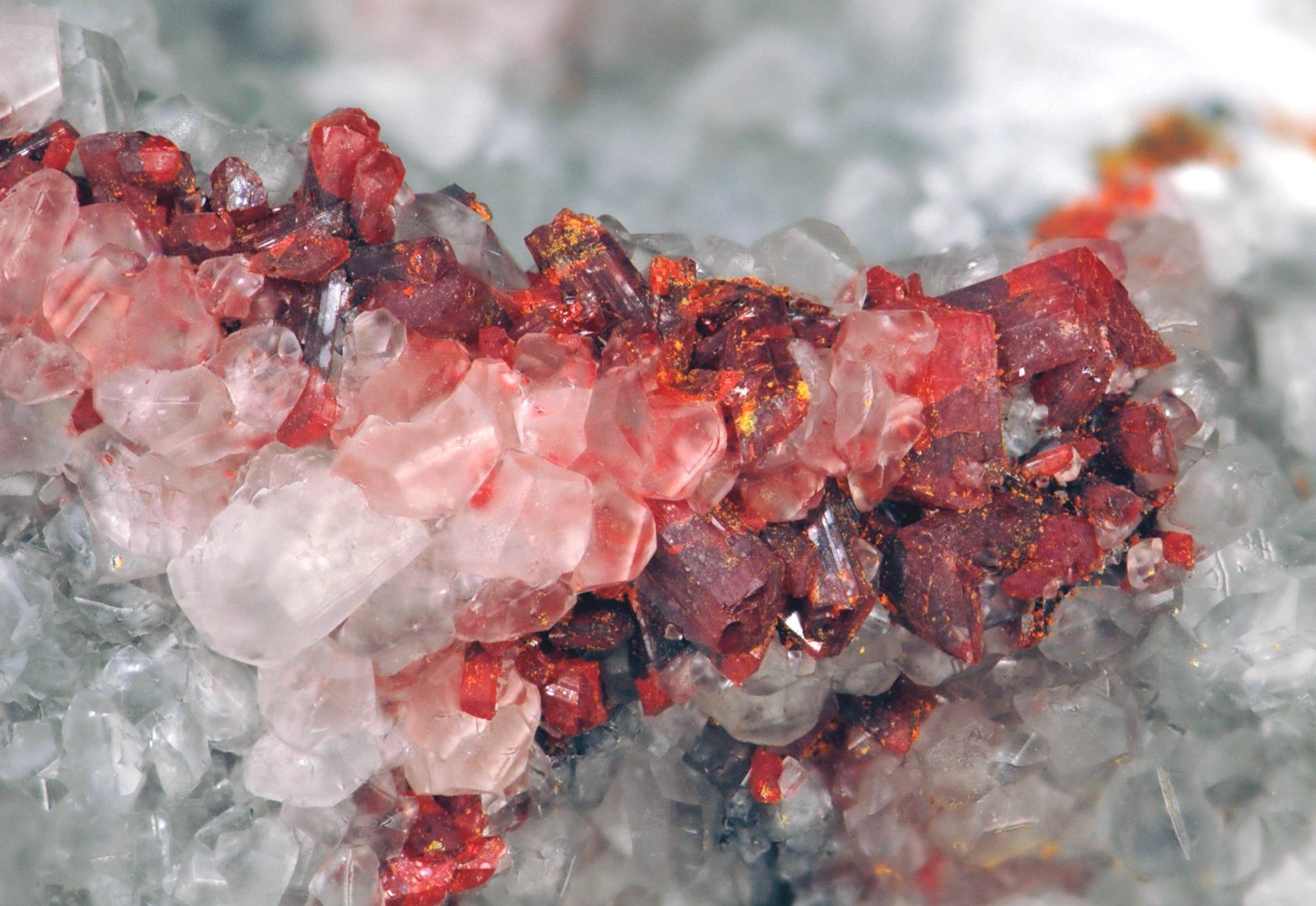 Rare-earth mineral crystals.