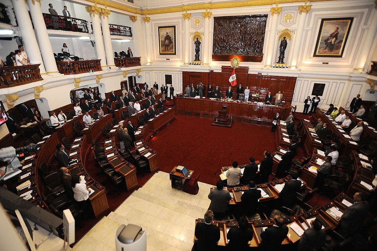 The Peruvian Congress chamber in session, where the Galarreta government programme was presented