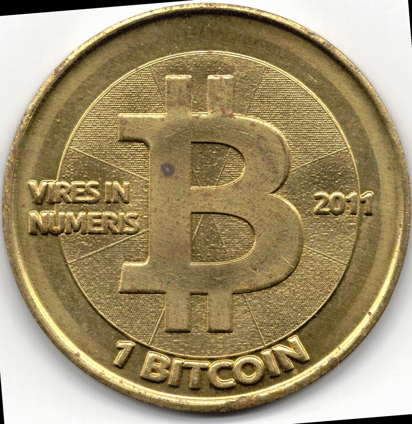 A physical Casascius bitcoin token from 2011