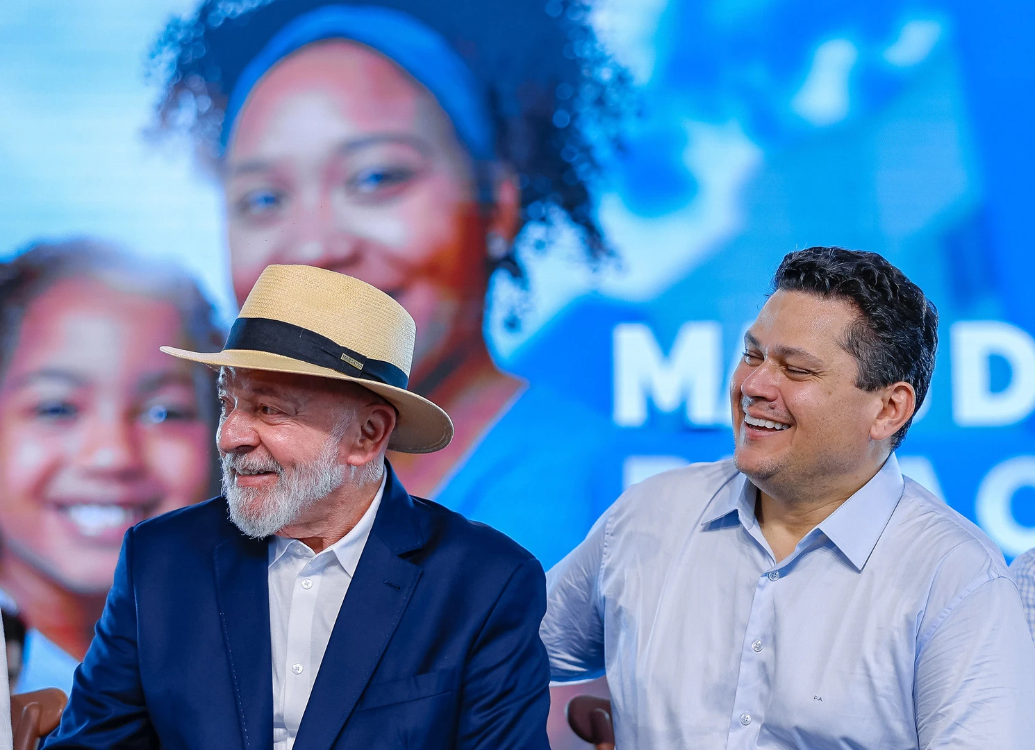 Lula Jornal Nacional interview — President Lula with Senate president Davi Alcolumbre in Brasília