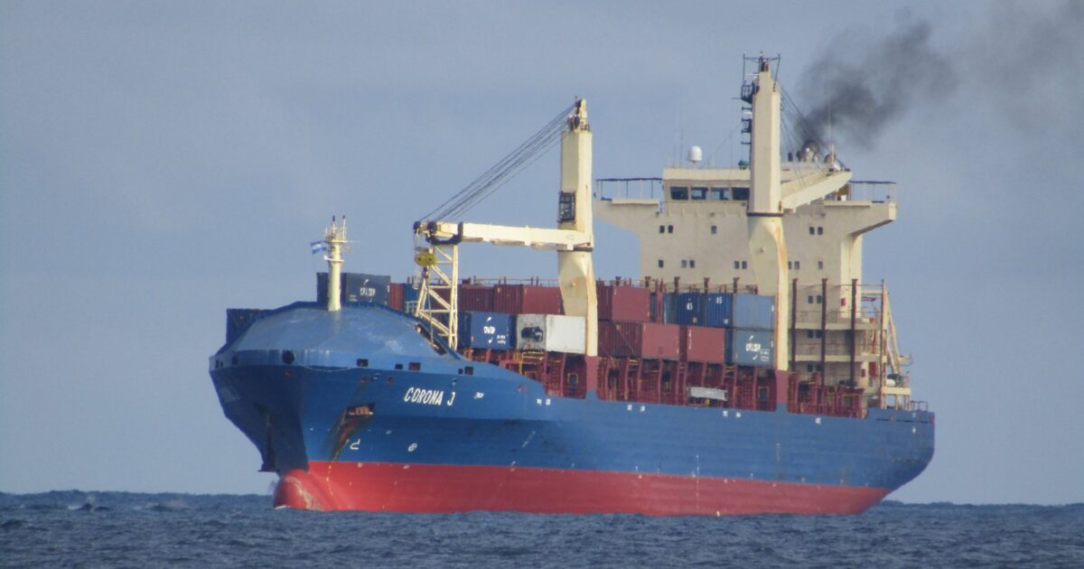 Honduras energy and trade — a container ship off Puerto Cortés on the Caribbean coast
