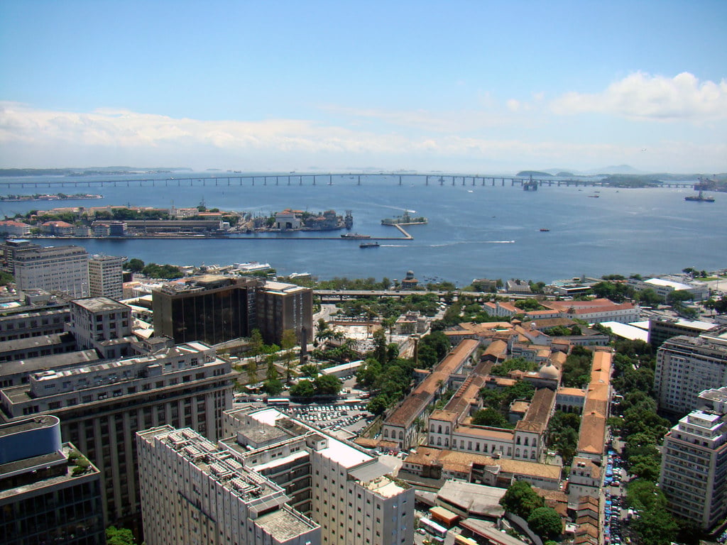 Historic centre of Rio de Janeiro looking towards Guanabara Bay