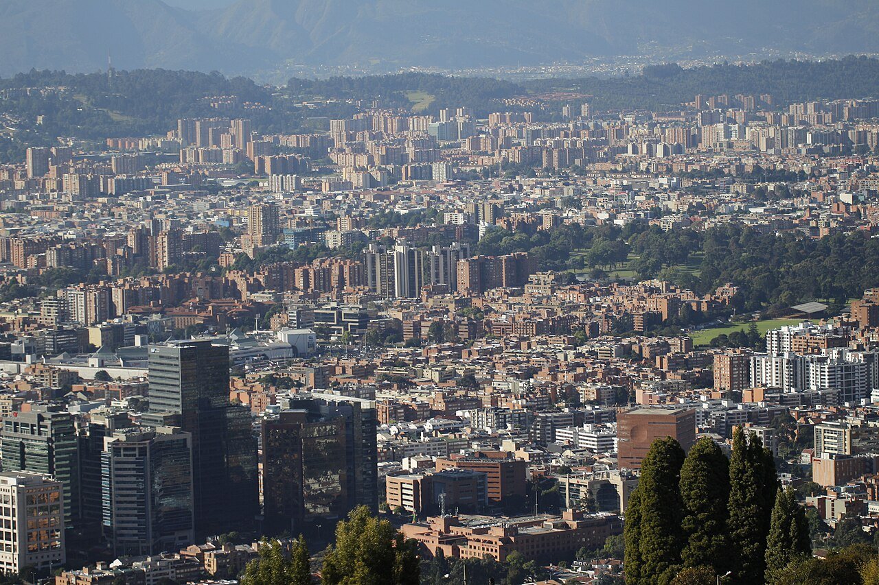 Bogotá's skyline, backdrop to the Colombian peso's moves.