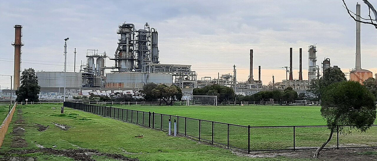 An oil refinery, part of the Venezuela oil trade.