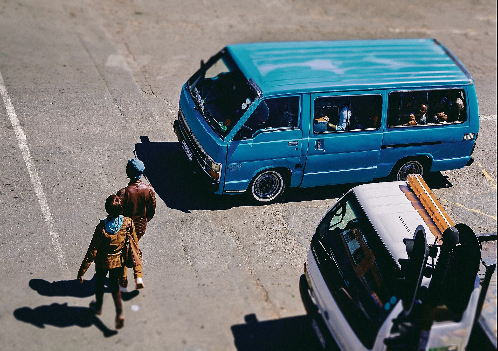 South Africa youth NEET - minibus taxi in Maboneng, Johannesburg