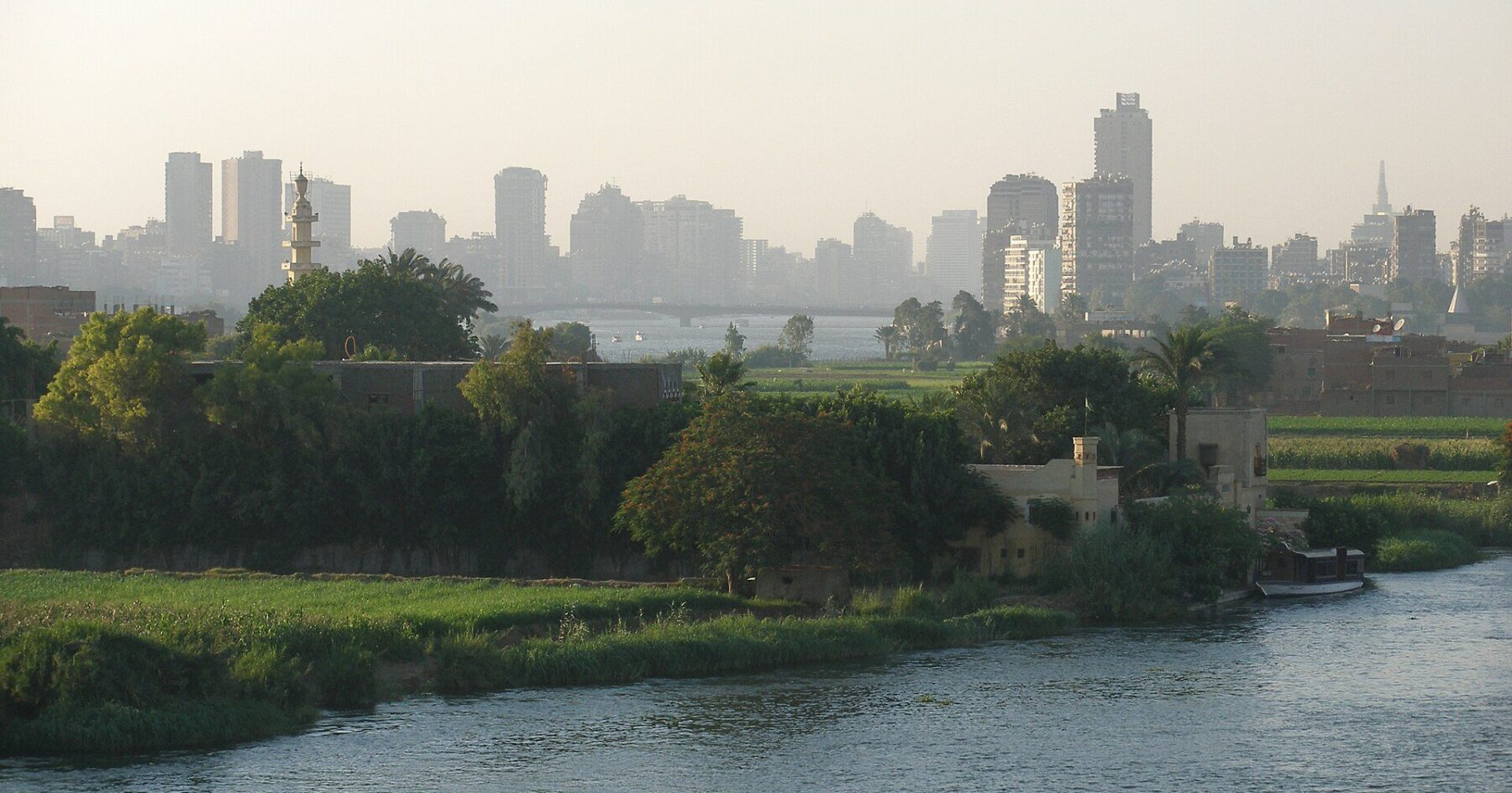 Egypt growth outlook - Cairo skyline along the Nile River