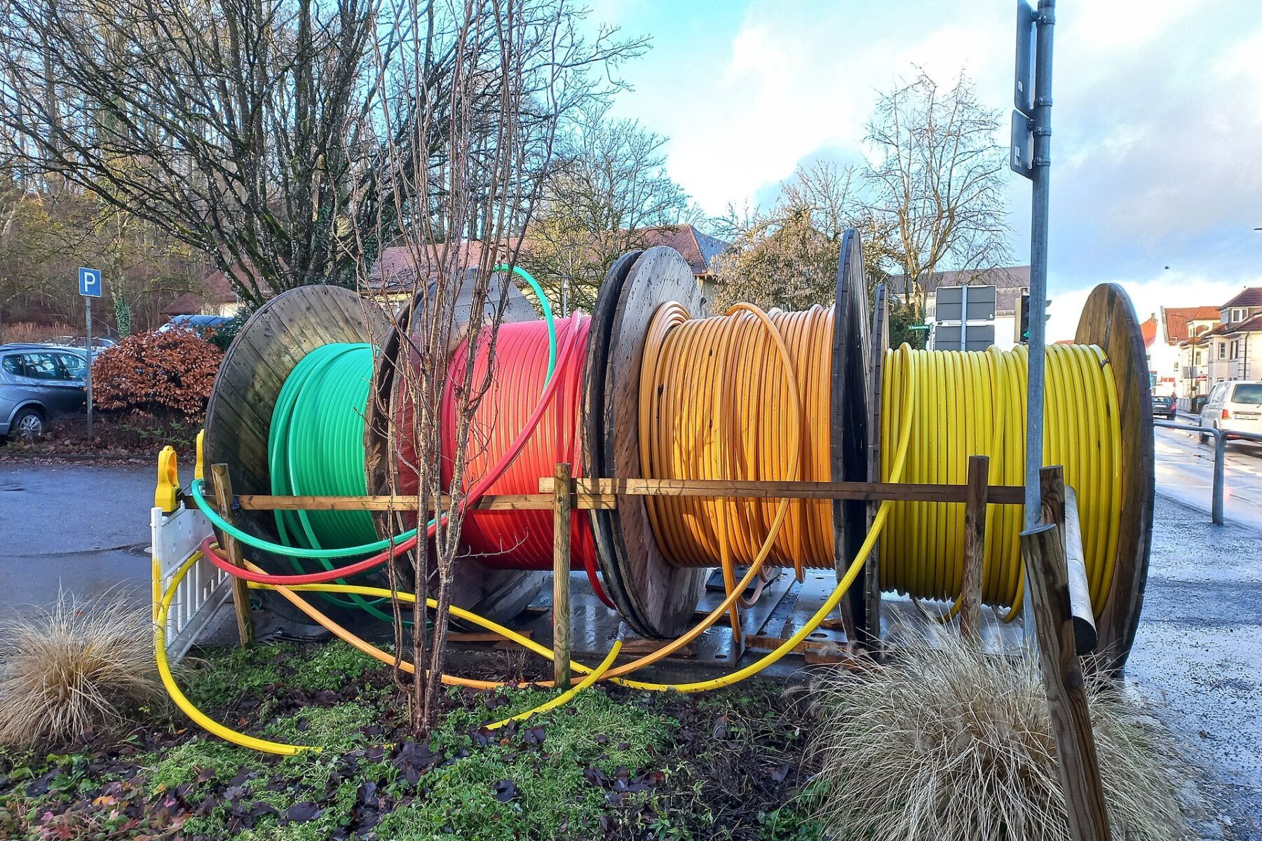 Nigeria broadband speed - reels of optical fibre cable for network deployment