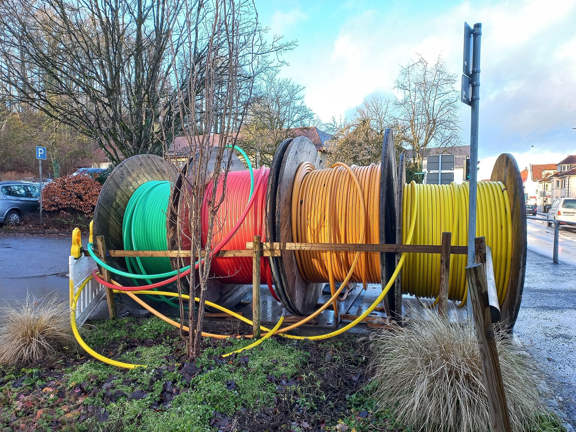 Nigeria broadband speed - reels of optical fibre cable for network deployment
