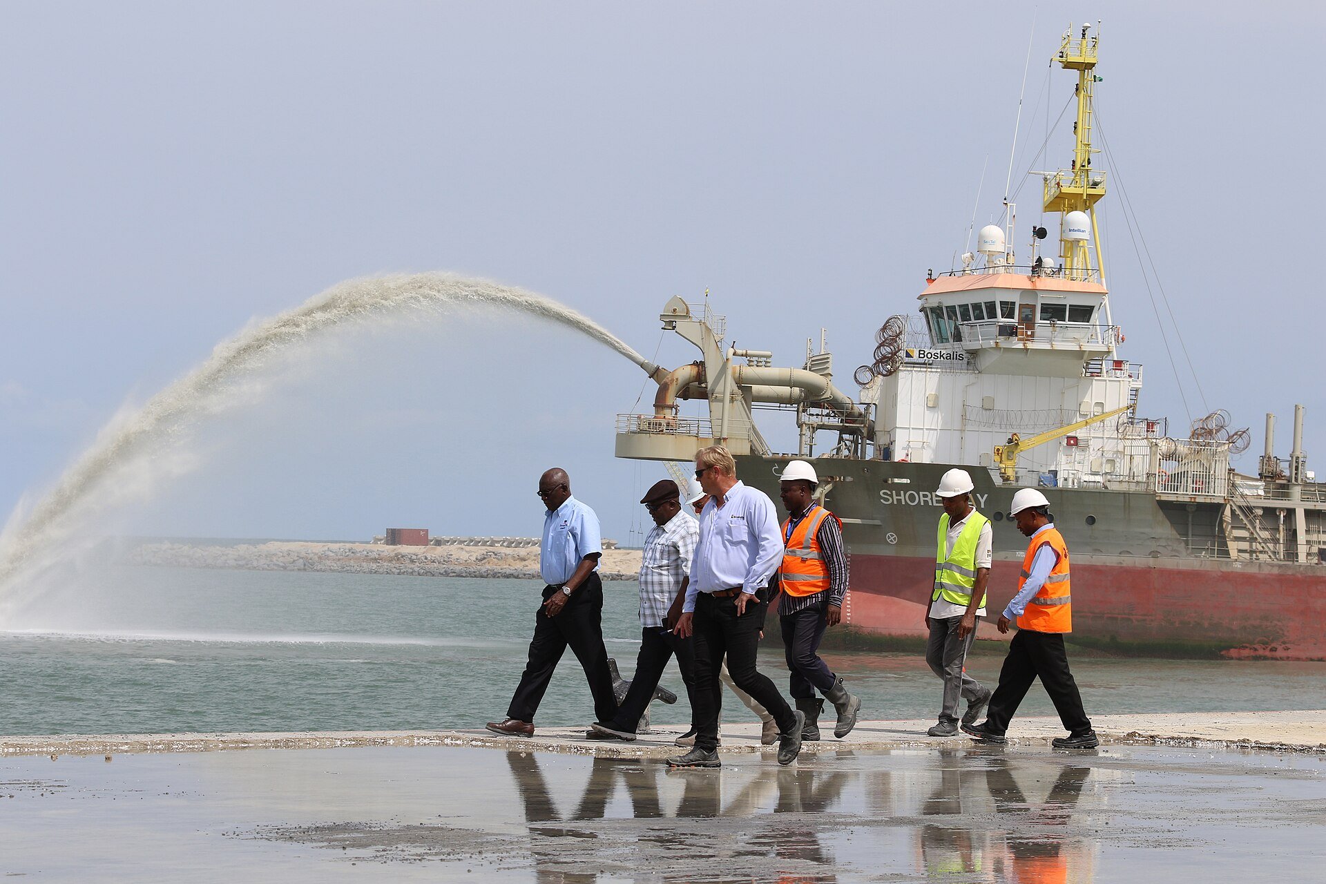 Dangote Refinery IPO - dredging vessel at the Dangote refinery site in Lekki, Lagos State, Nigeria