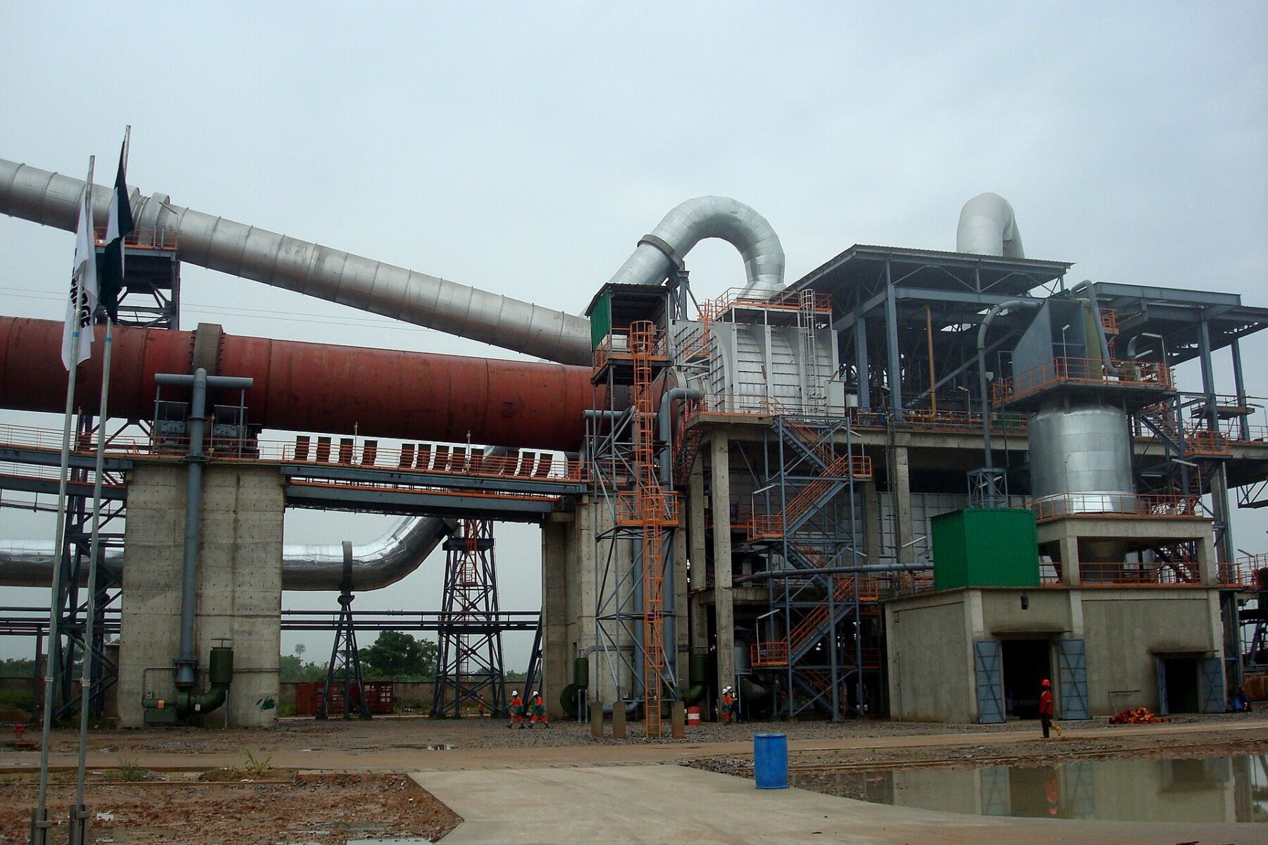 Nigeria cement prices - kiln line at the cement works in Ewekoro, Ogun State, Nigeria