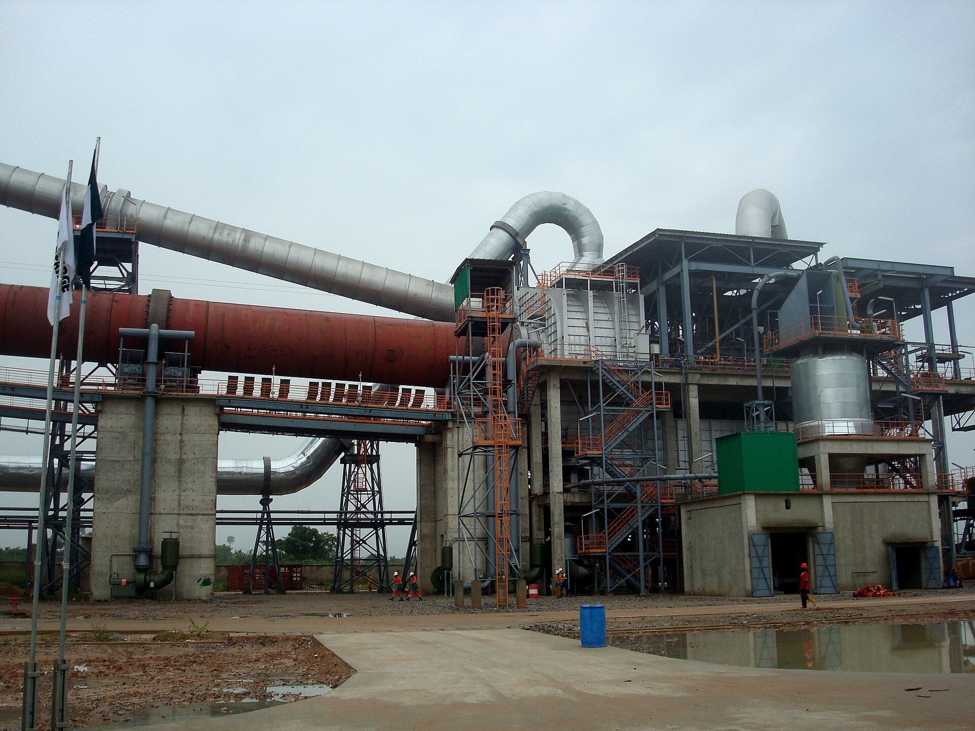 Nigeria cement prices - kiln line at the cement works in Ewekoro, Ogun State, Nigeria
