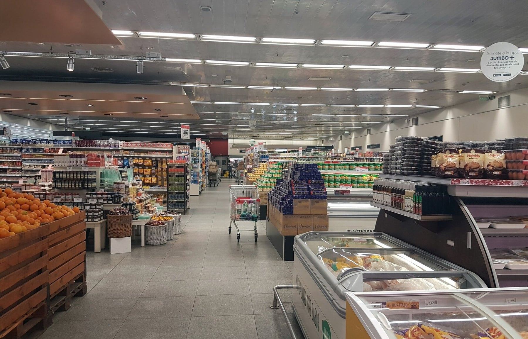 Supermarket aisle in Buenos Aires, where Argentine household debt now pays for groceries