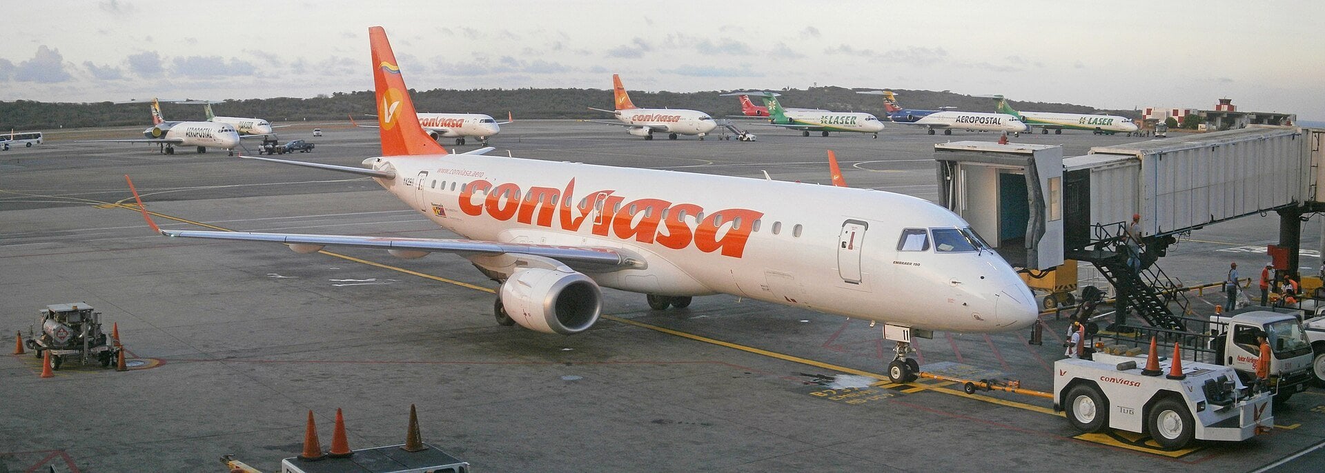 Maiquetía - a Conviasa aircraft at the stand at Simon Bolivar International Airport