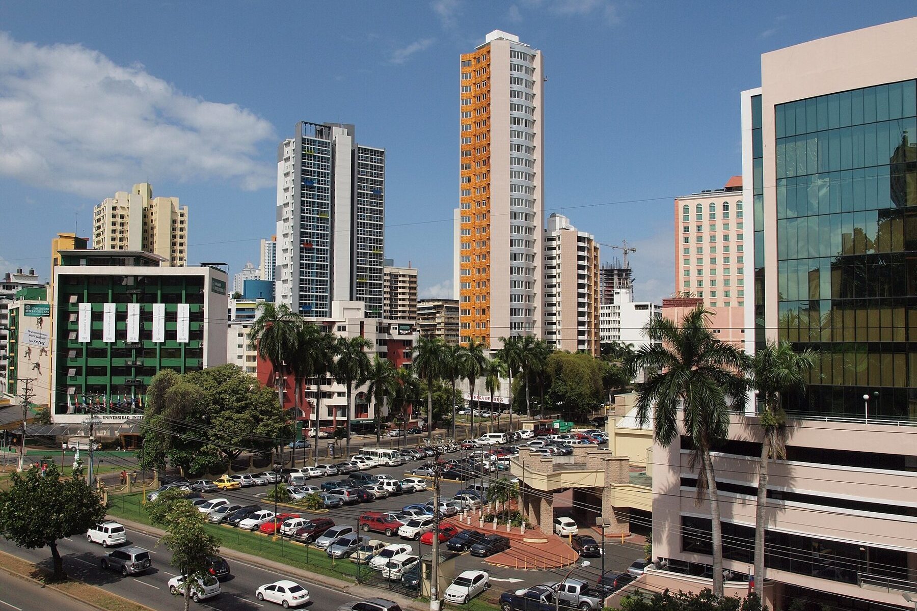 A Panama City street, where Panama scholarship cards can be used only at approved shops