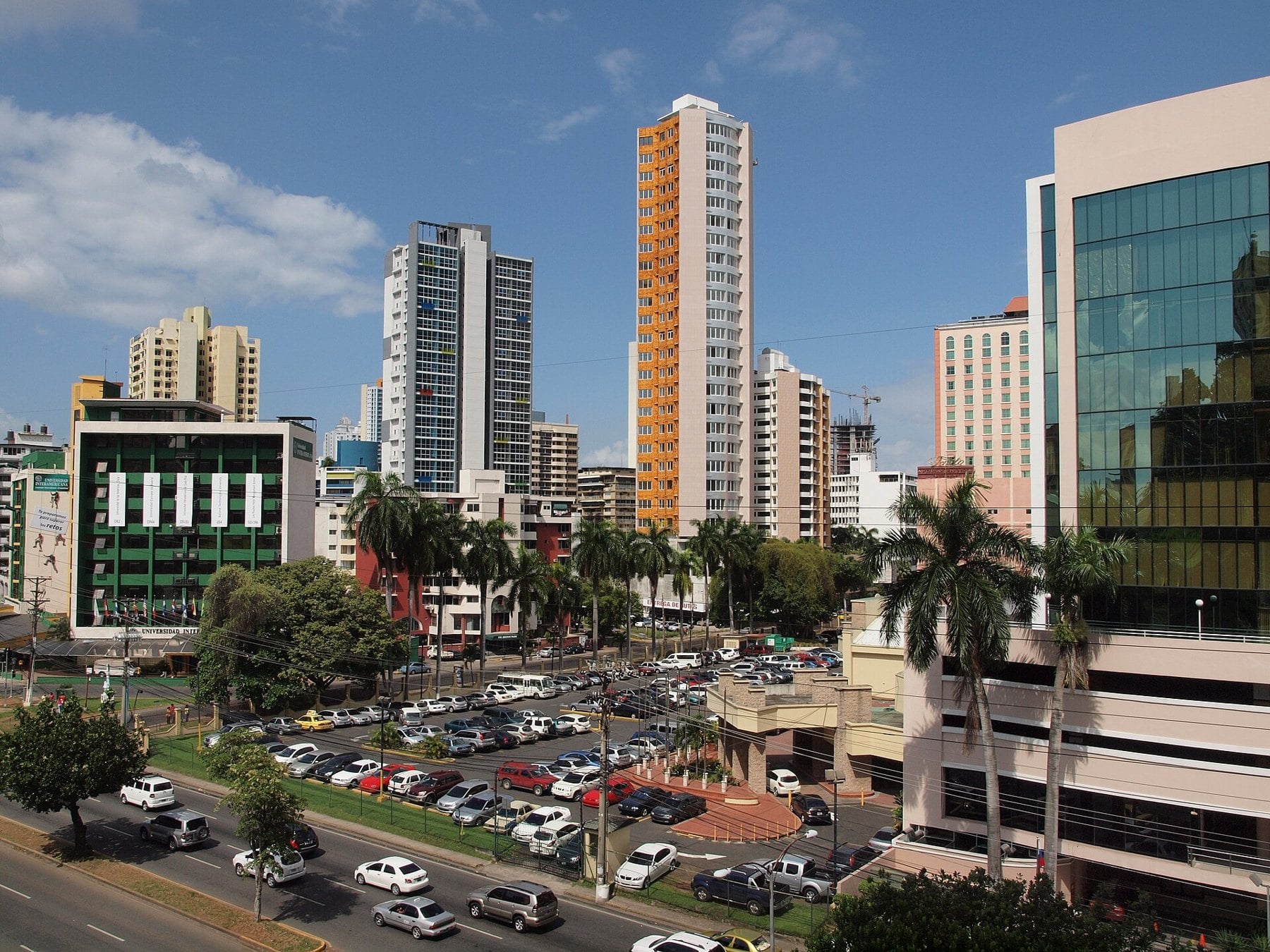 A Panama City street, where Panama scholarship cards can be used only at approved shops