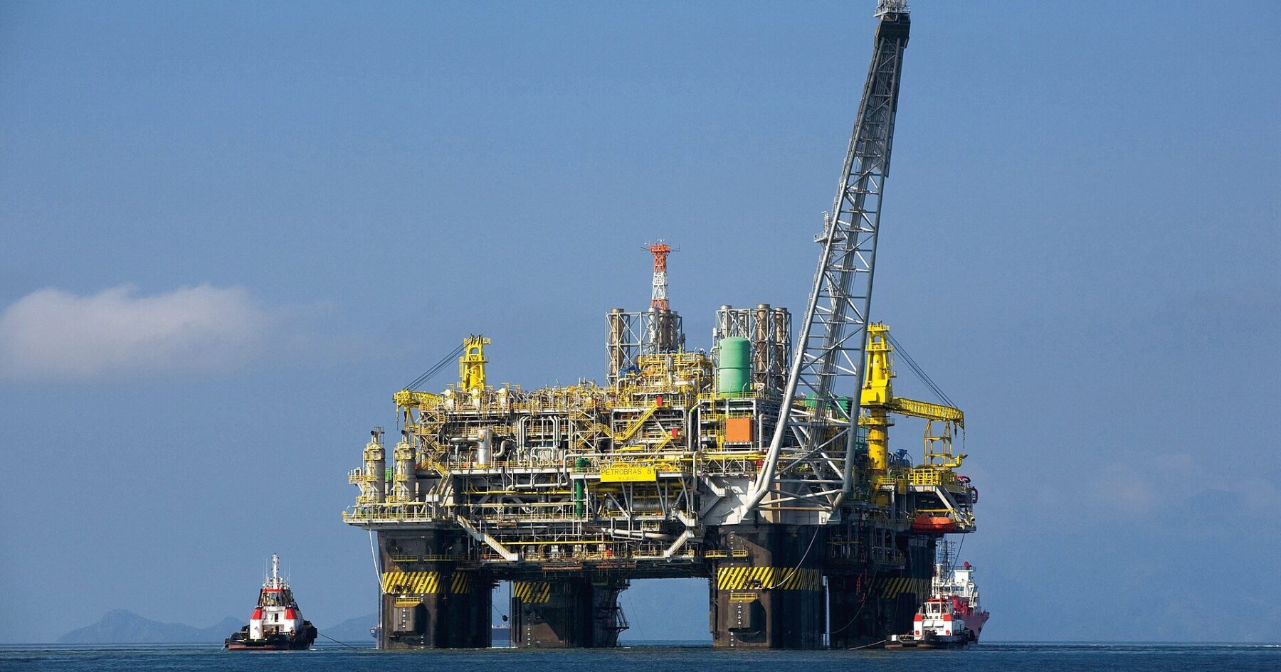 Equatorial Margin oil exploration - a Petrobras offshore production platform at sea