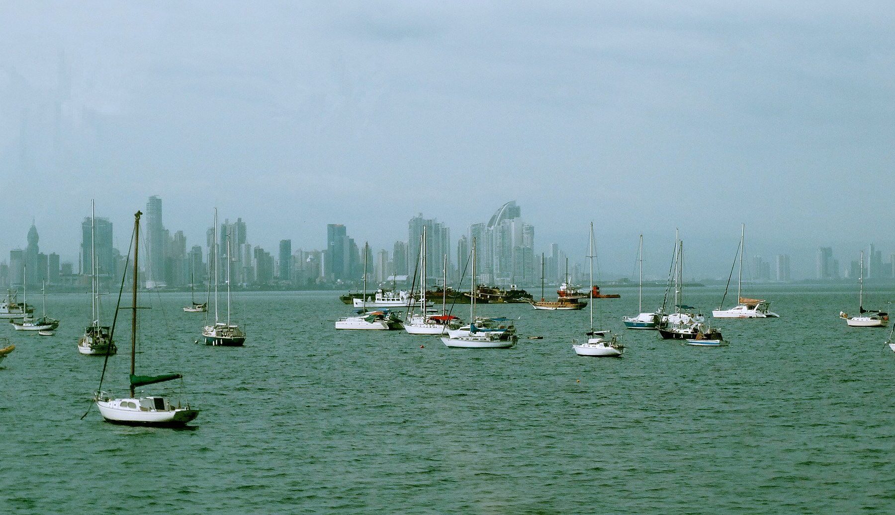 Panama vs Argentina - the Panama City skyline over the bay