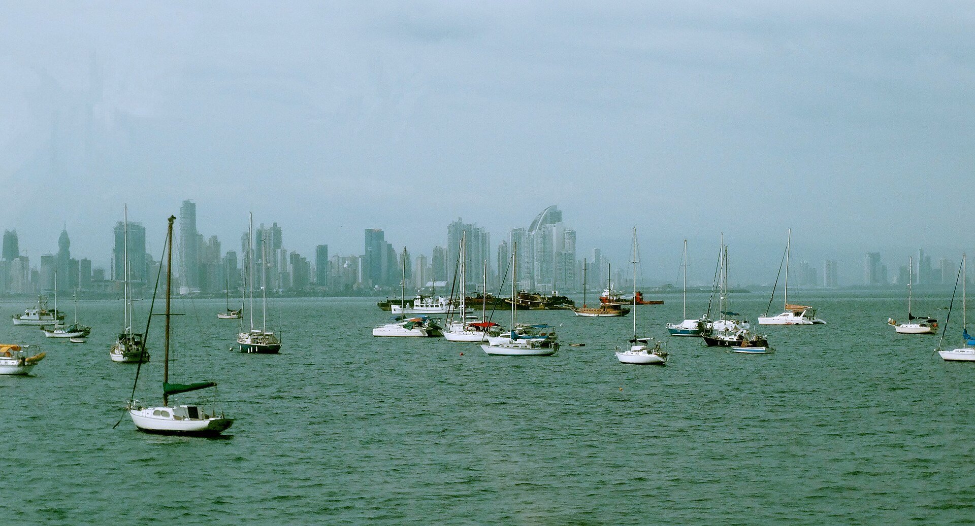 Panama vs Argentina - the Panama City skyline over the bay
