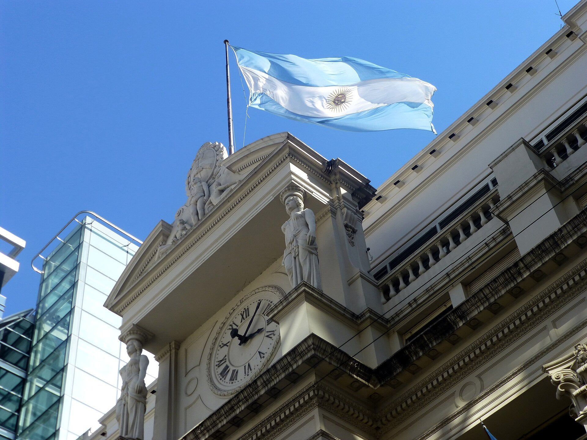 Argentina reserves - the Banco Central building in Buenos Aires