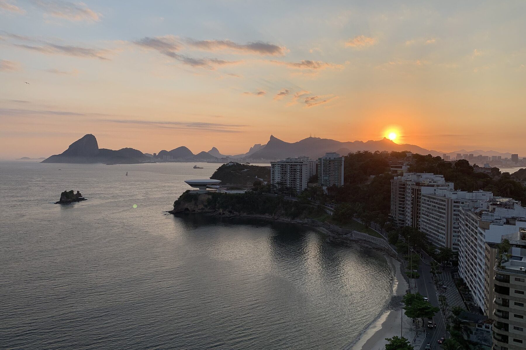 Light - sunset over Rio de Janeiro and Guanabara Bay, the utility's service area