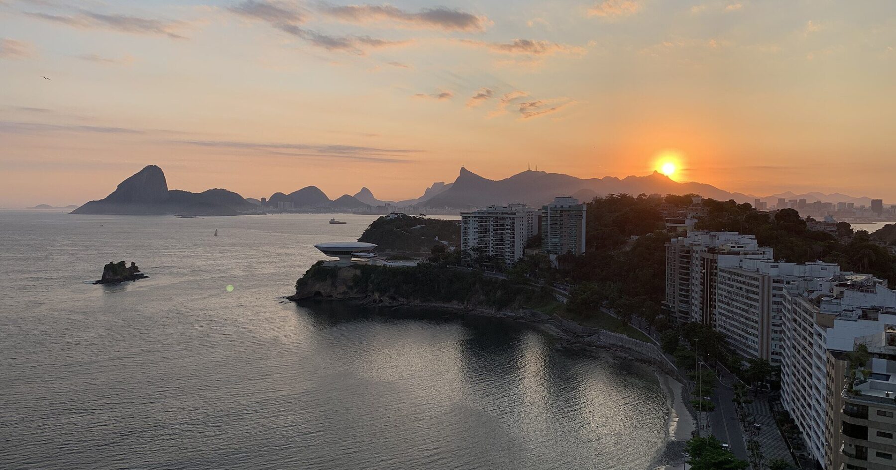 Light - sunset over Rio de Janeiro and Guanabara Bay, the utility's service area
