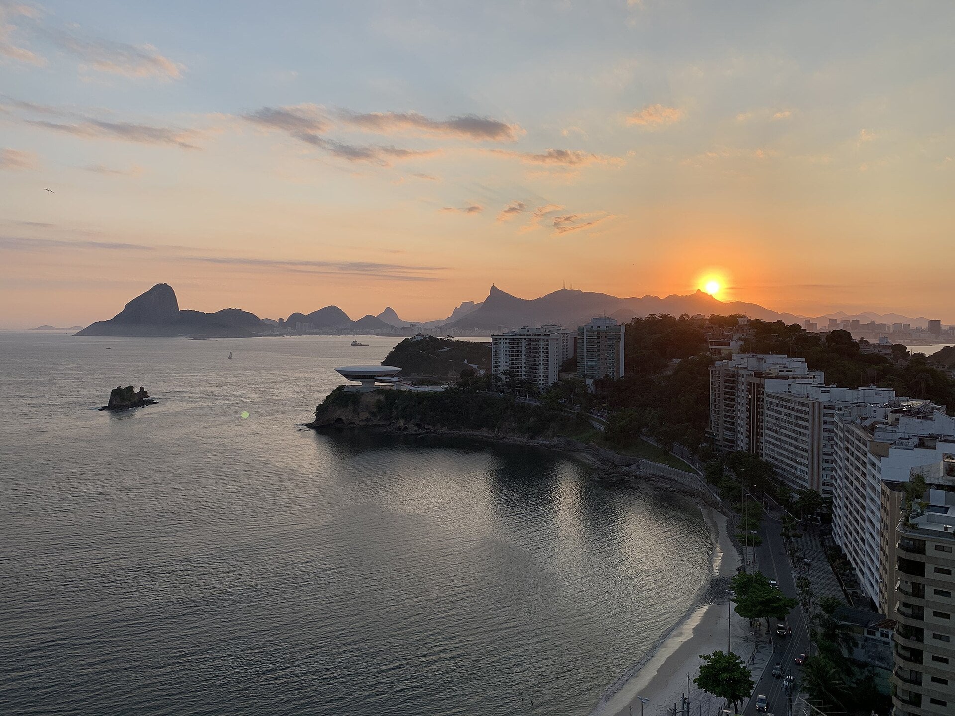 Light - sunset over Rio de Janeiro and Guanabara Bay, the utility's service area