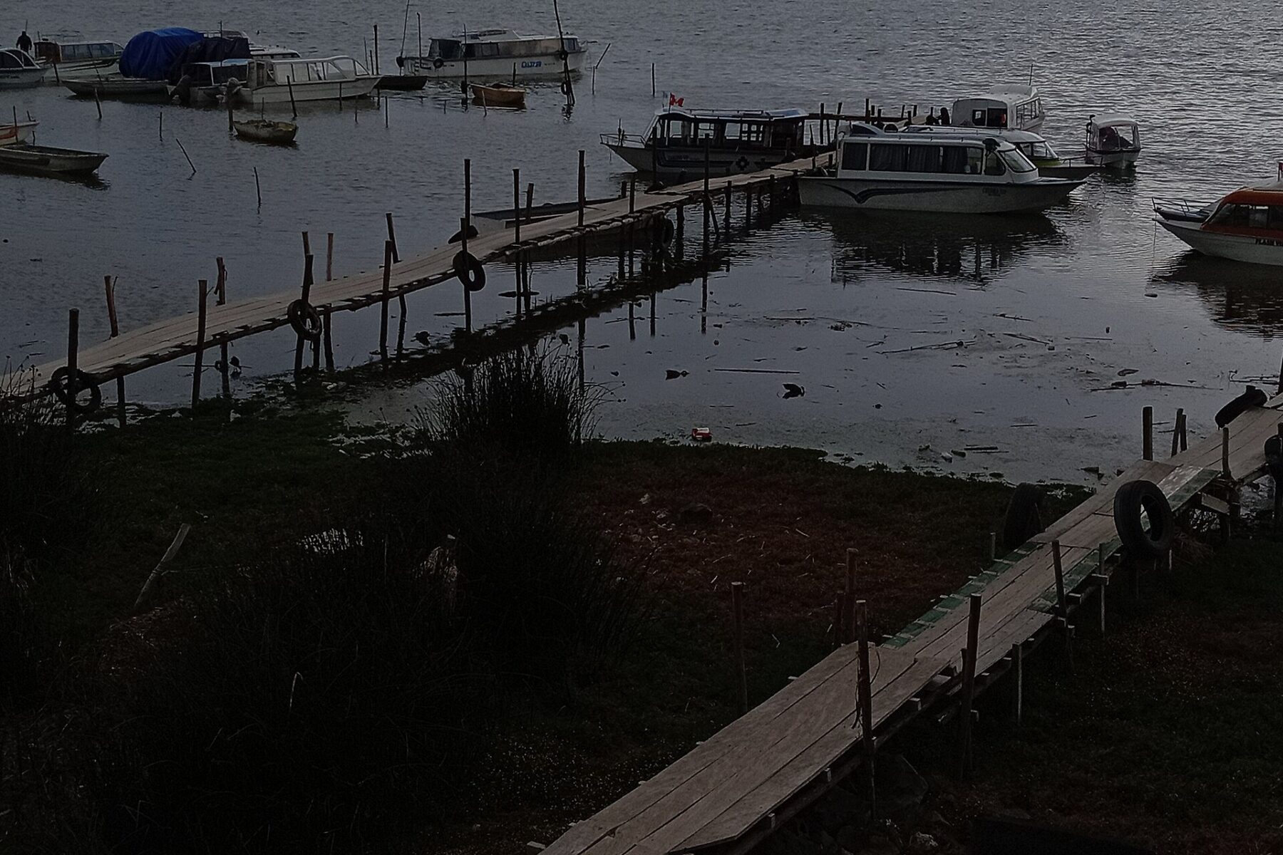 Lake Titicaca - a jetty on the shore of the lake at Puno