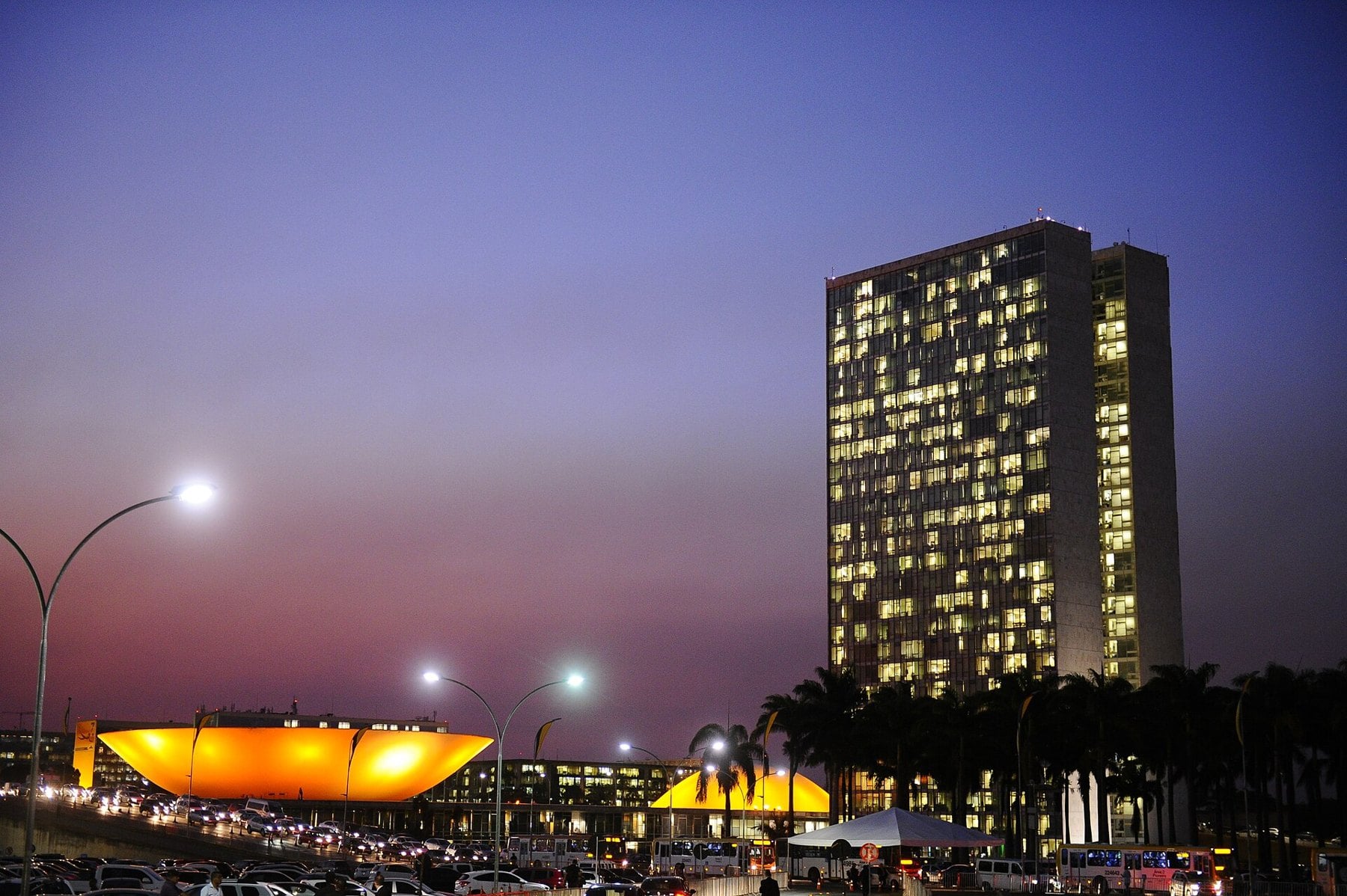 Brazil fiscal target - the National Congress building in Brasília at dusk