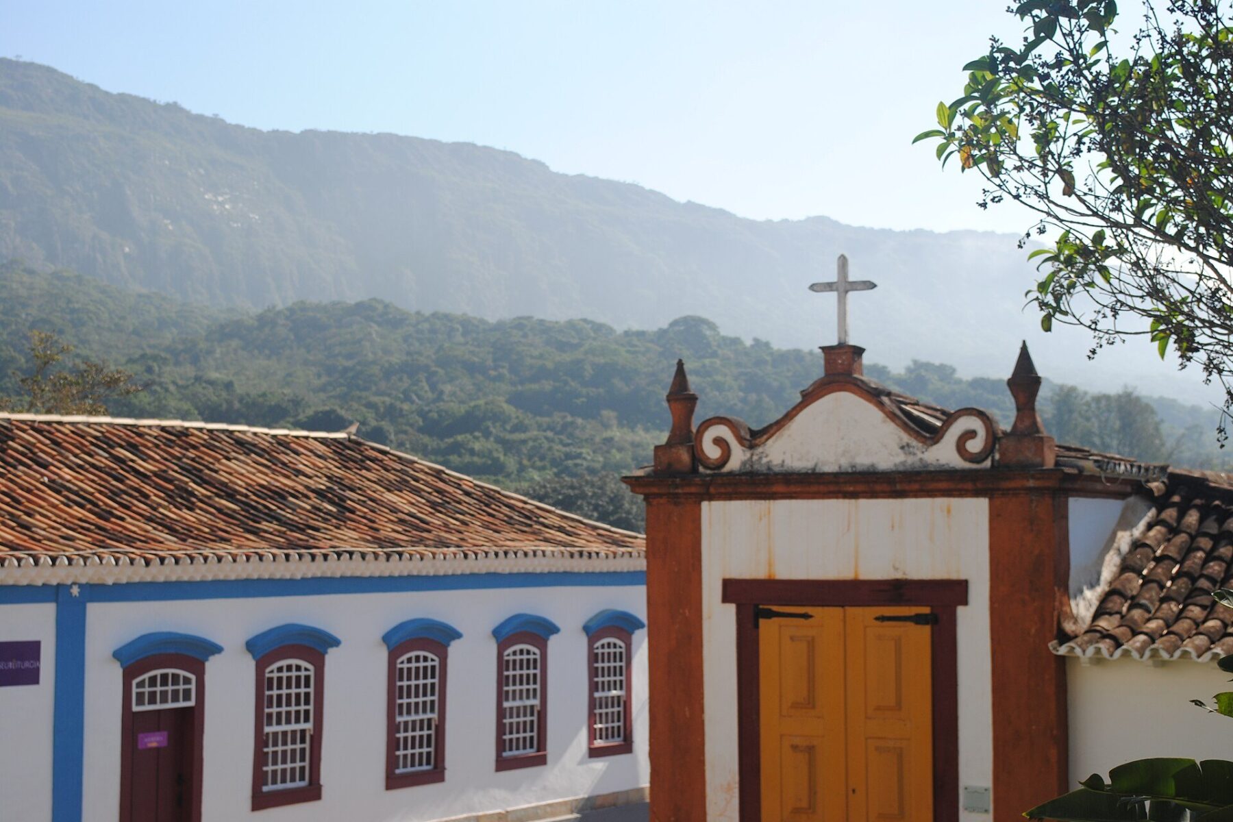 Tiradentes festival - colonial houses in the historic town of Tiradentes, Minas Gerais, Brazil