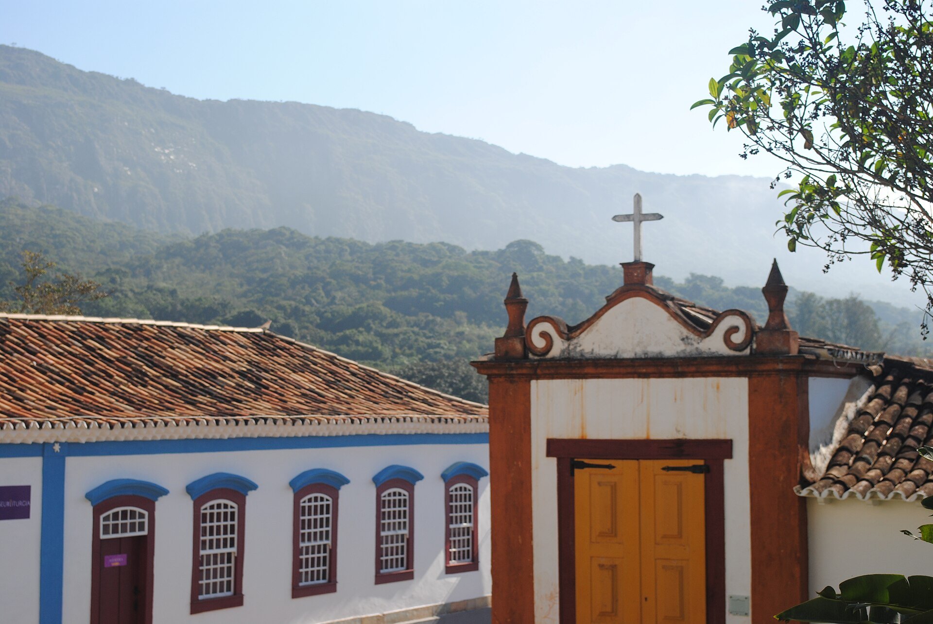 Tiradentes festival - colonial houses in the historic town of Tiradentes, Minas Gerais, Brazil