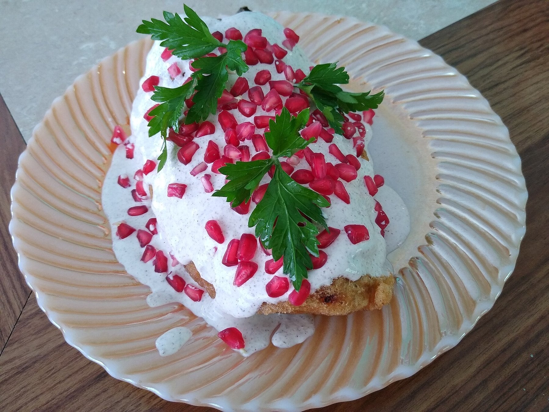 A plated chile en nogada, the dish behind the chiles en nogada season