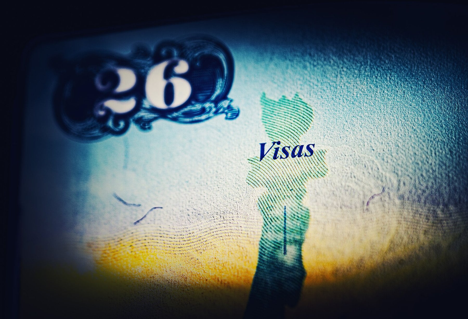 immigrant visa ban - the visa pages of a United States passport