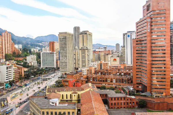 Bogota's financial district, the setting for the Colombia wealth tax debate