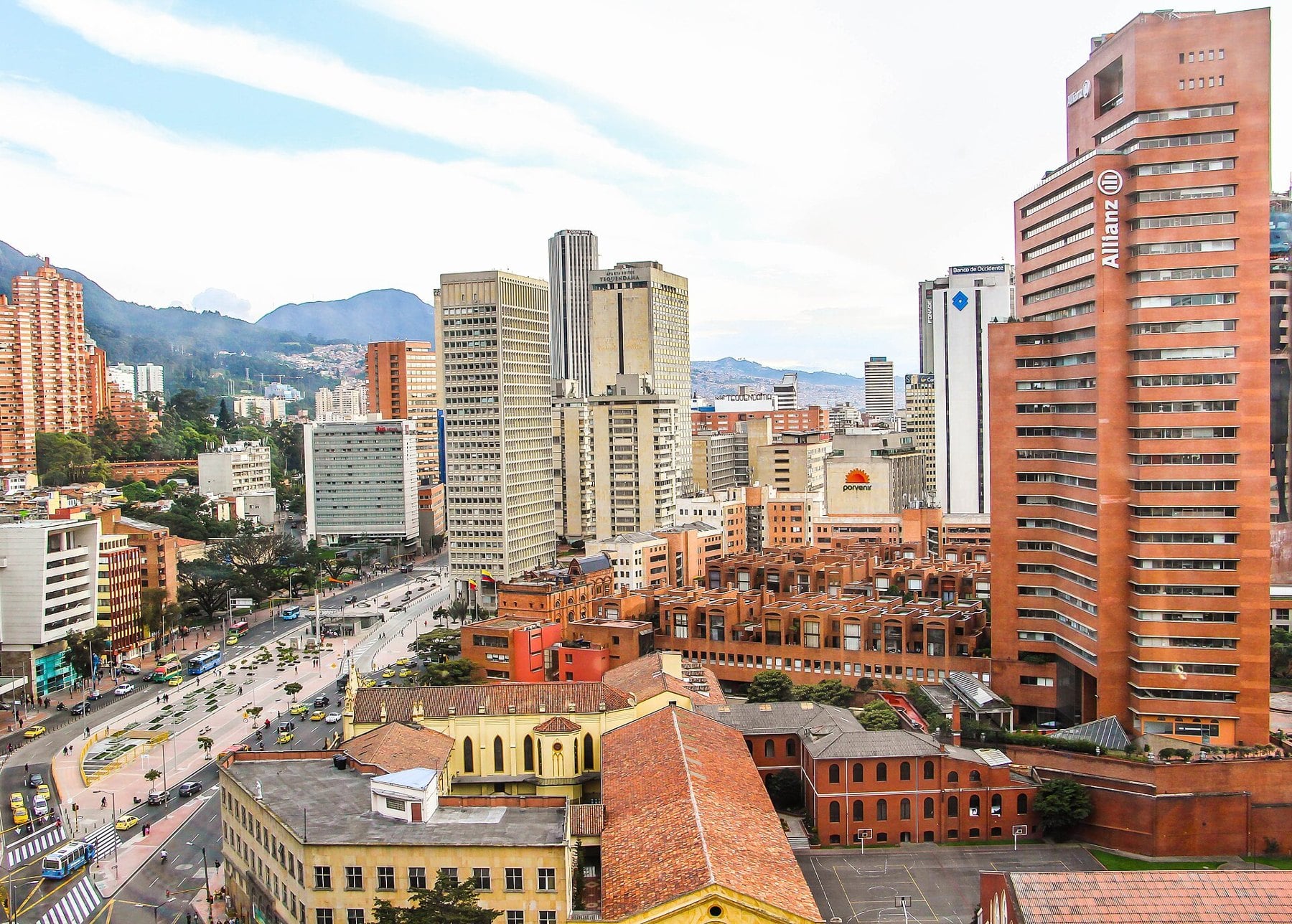 Bogota's financial district, the setting for the Colombia wealth tax debate