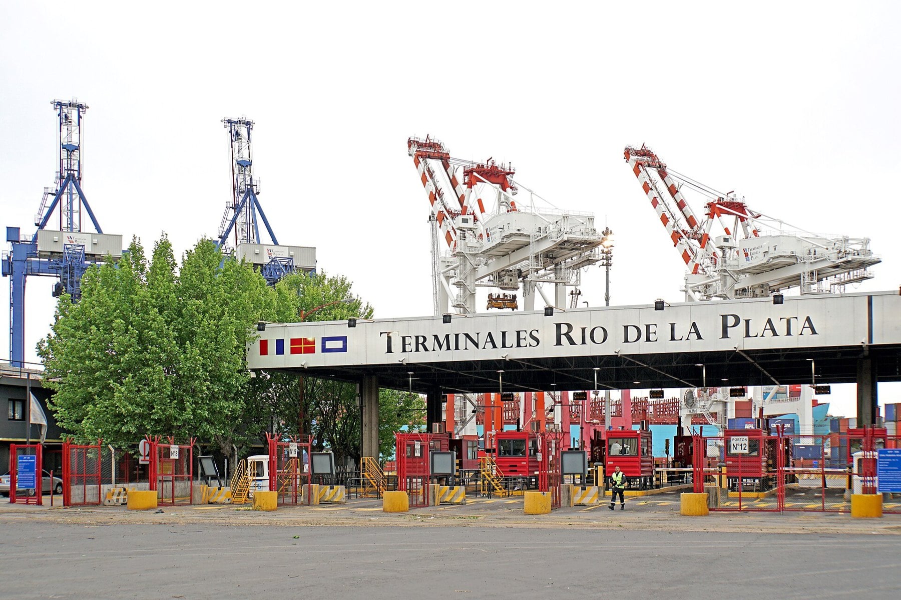 Container terminal in the port of Buenos Aires, where the Argentina trade surplus is loaded and unloaded