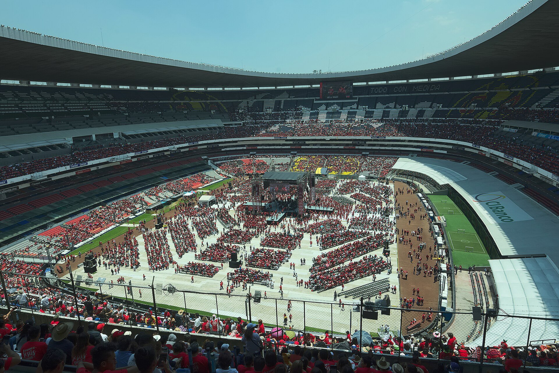 Estadio Azteca in Mexico City, a 2026 World Cup host venue, illustrating the modest economic boost analysts expect for Mexico