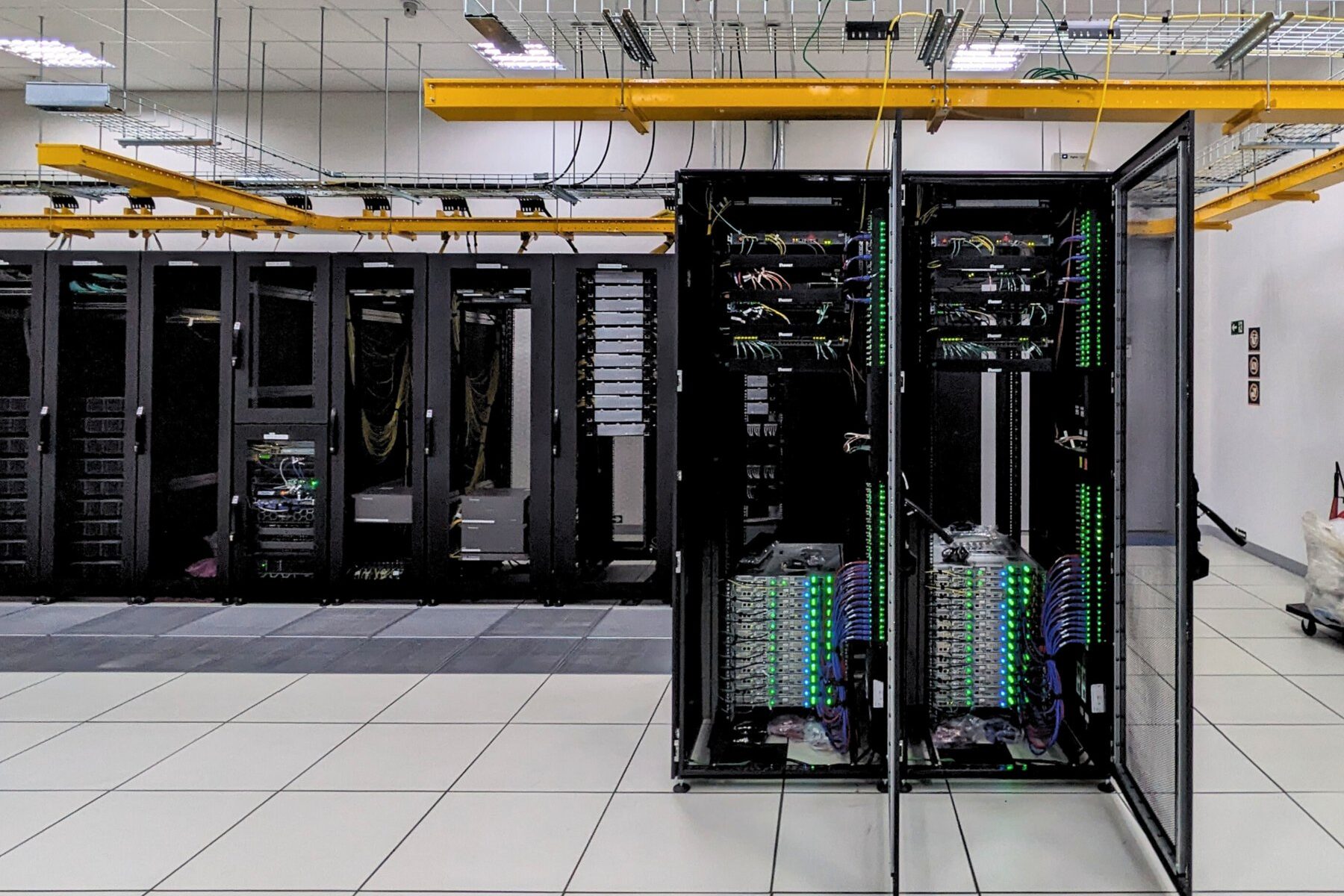 Acciona data center - server racks inside a data centre in Brazil