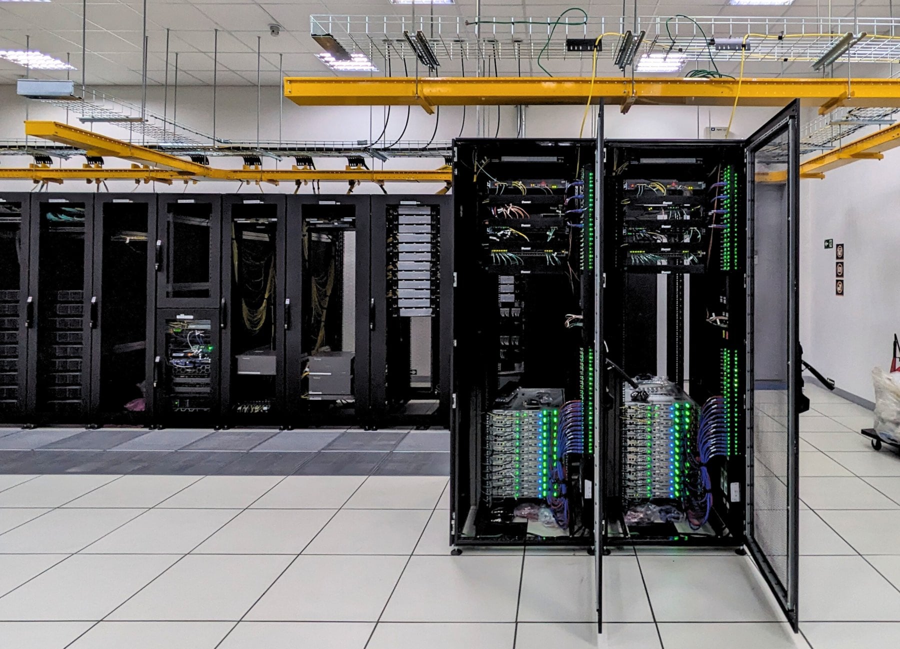 Acciona data center - server racks inside a data centre in Brazil