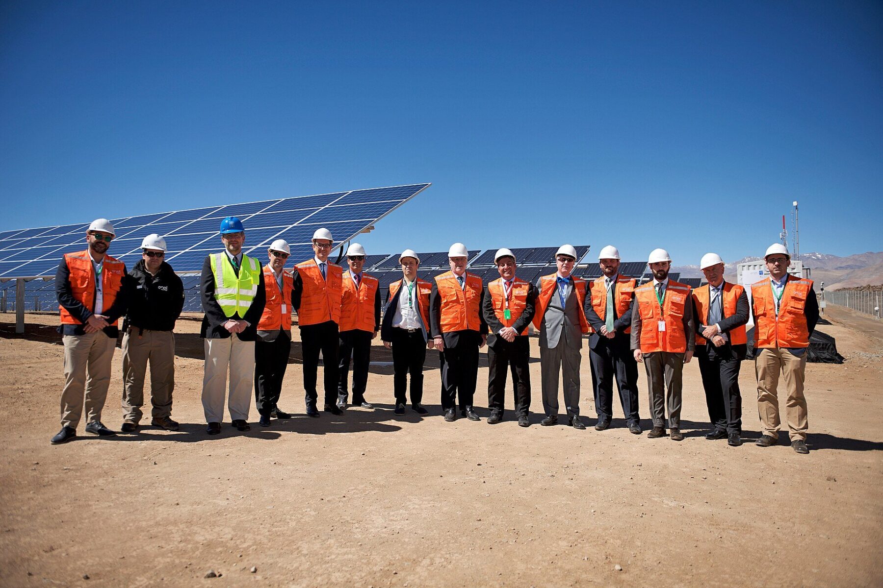 AES Andes - solar panels at a photovoltaic plant in the Chilean desert