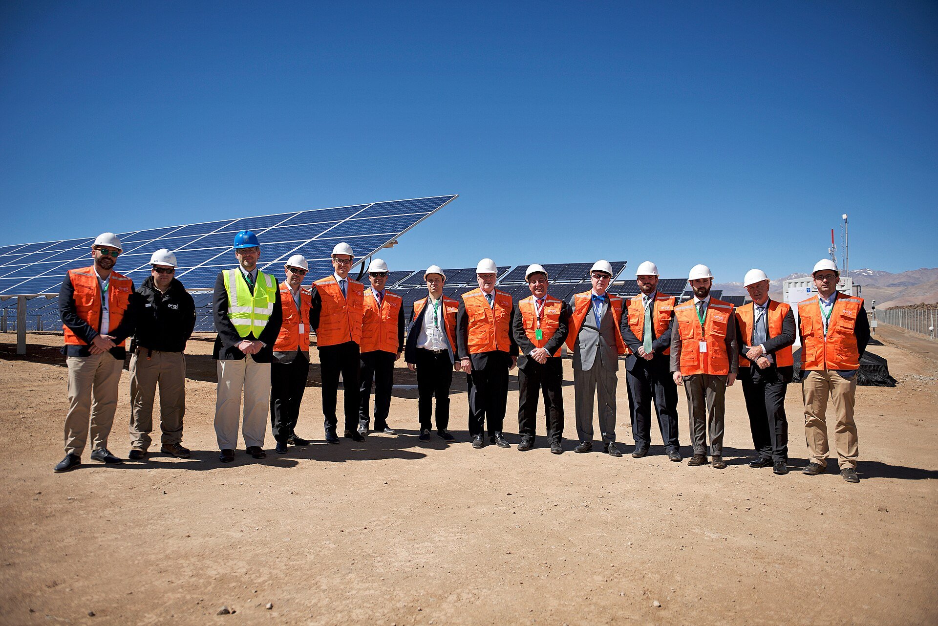 AES Andes - solar panels at a photovoltaic plant in the Chilean desert