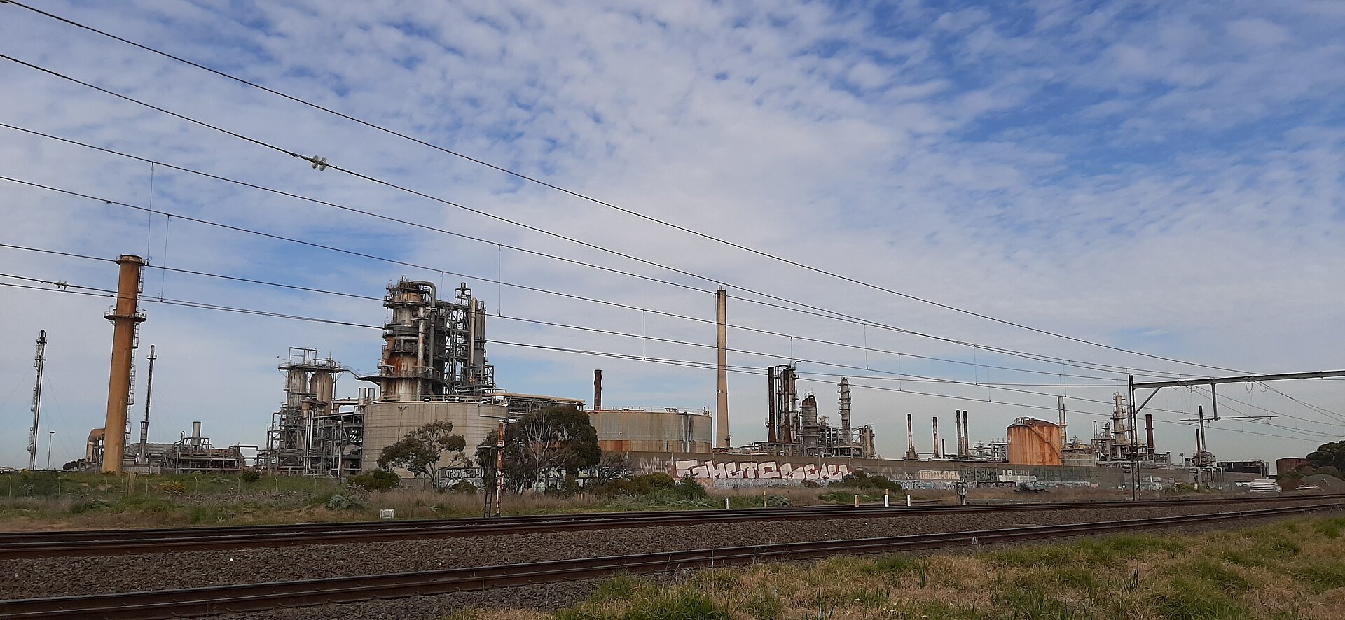 PDVSA refining - oil refinery towers and stacks against the sky in Venezuela