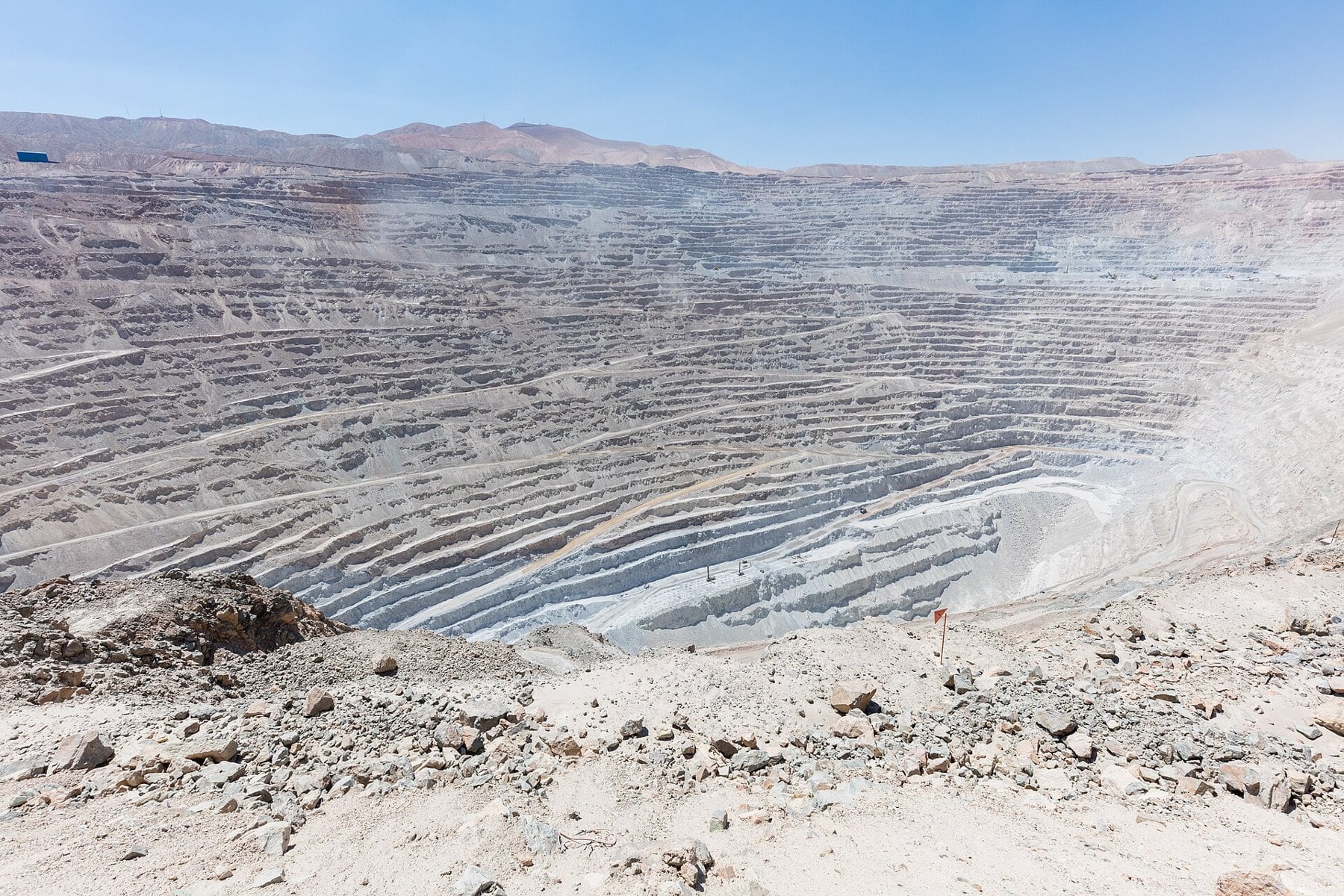 The Chuquicamata open pit, where Chile copper production has run for a century