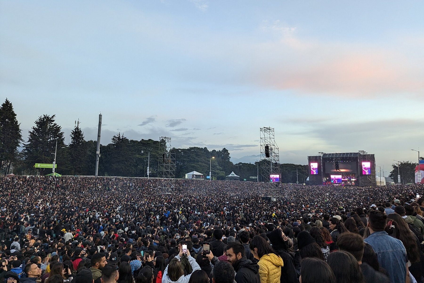 A crowd at Bogota's Simon Bolivar park, where Vallenato al Parque is staged