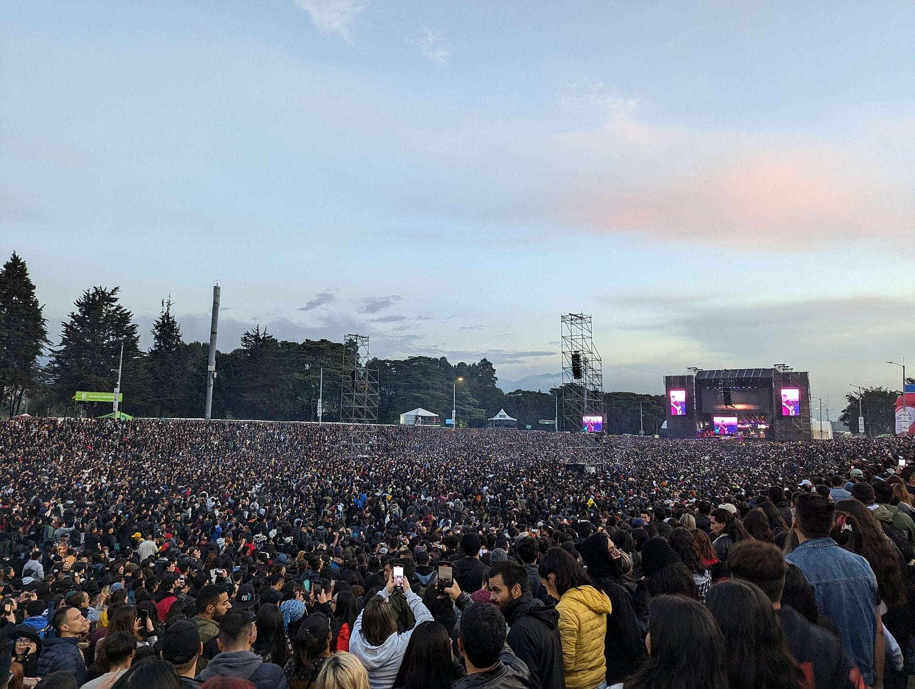 A crowd at Bogota's Simon Bolivar park, where Vallenato al Parque is staged