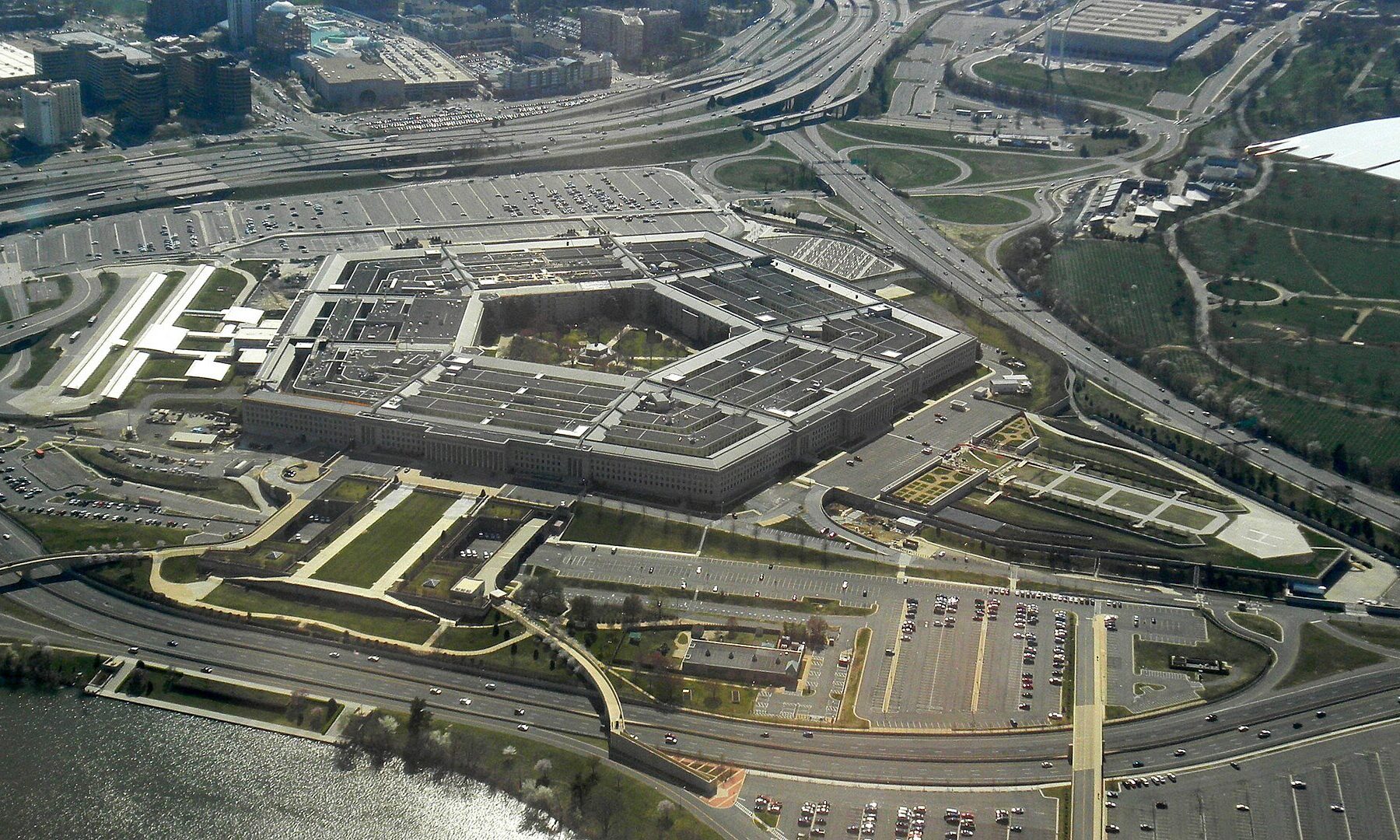 Aerial view of the Pentagon, headquarters of the US Department of Defense, which leads the US campaign against drug cartels it has labeled terrorist groups.