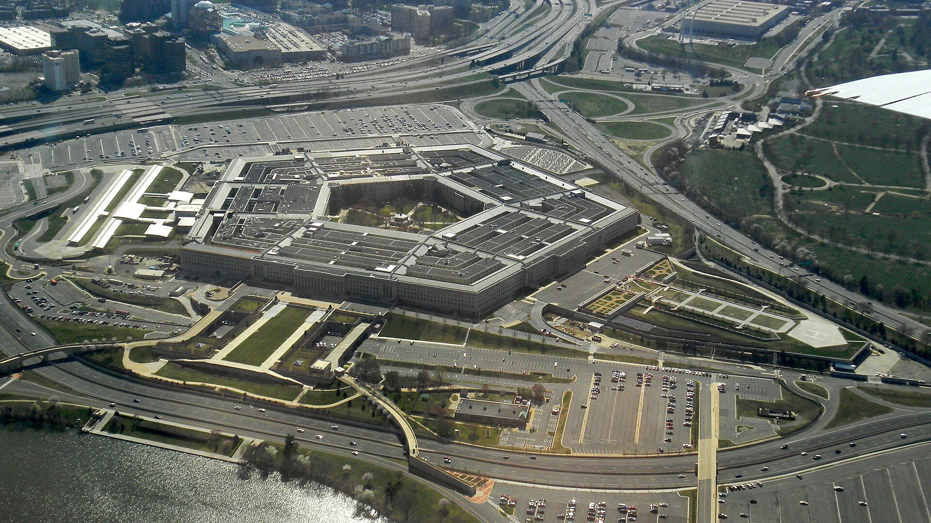 Aerial view of the Pentagon, headquarters of the US Department of Defense, which leads the US campaign against drug cartels it has labeled terrorist groups.