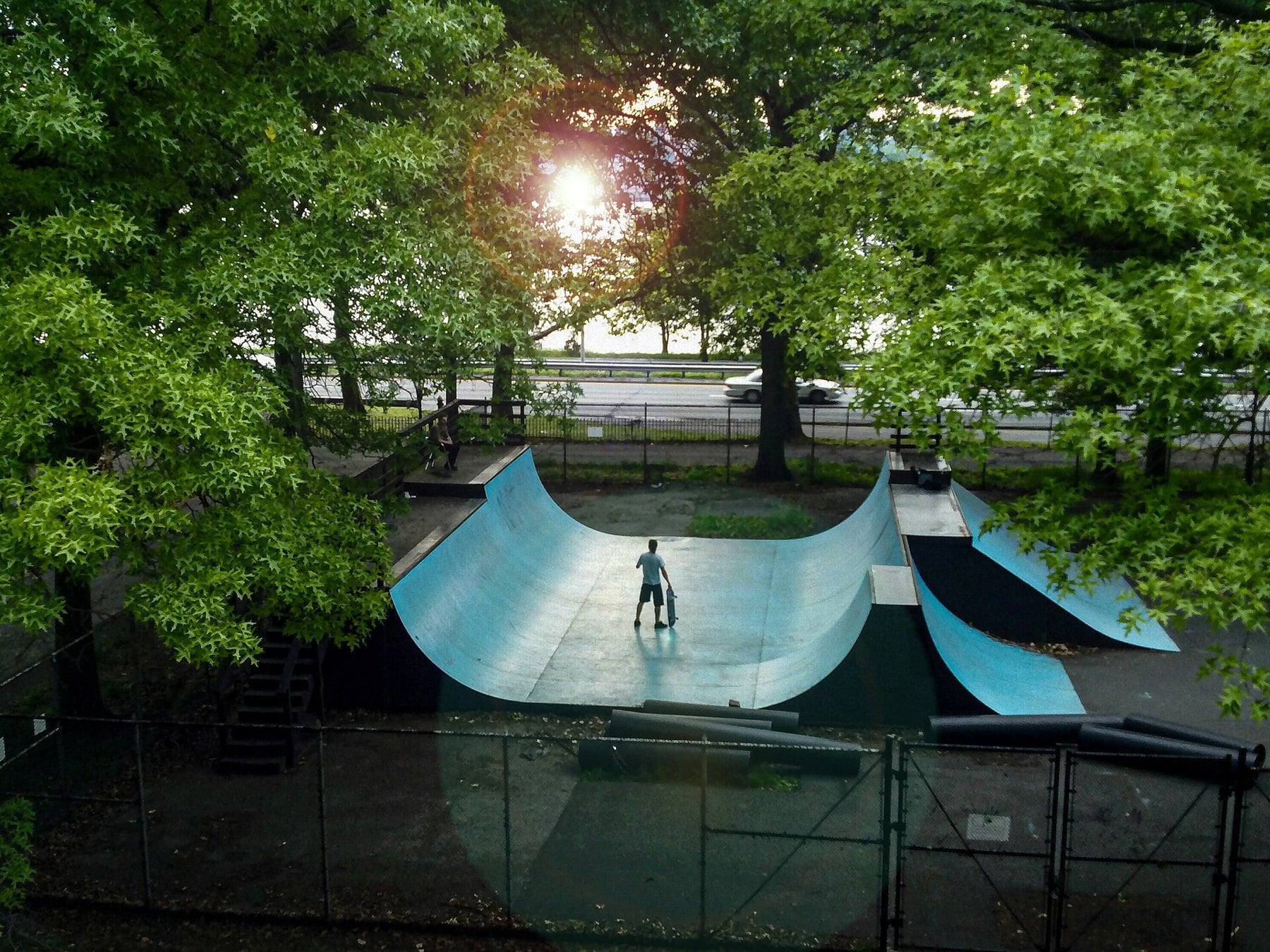 A skate ramp at dusk, one strand of Arte Core 2026 at MAM Rio